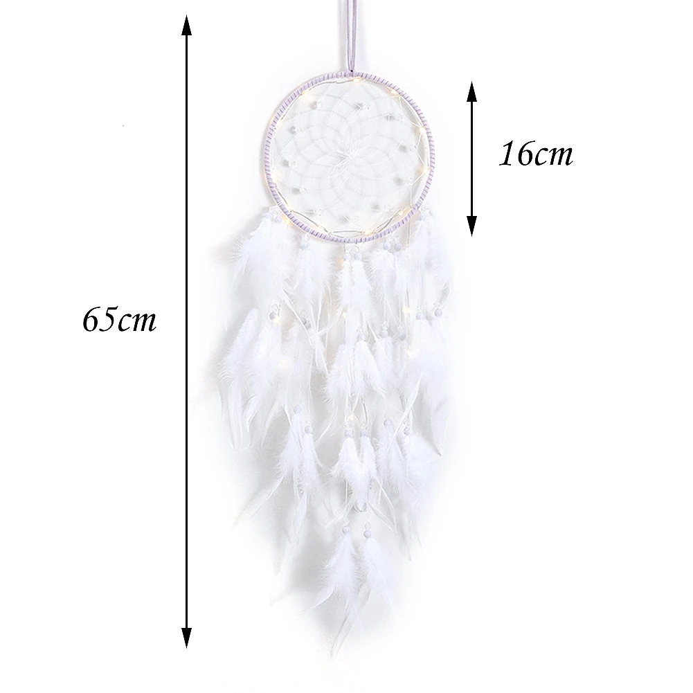 

Dream catcher feather bestie friends valentine's day gifts Hand-Woven hanging Ornaments Birthday Gift Aeolian Bells with Lights