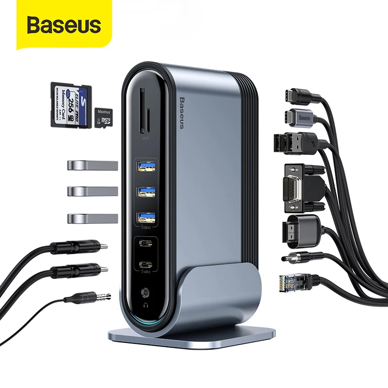 Baseus USB Type C концентратор многофункциональный адаптер док-станция для Macbook Pro 3 0