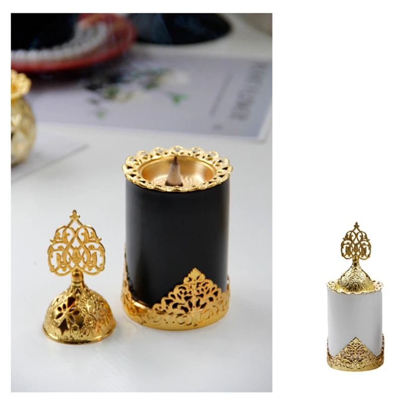 

Nordic Ceramics Incense Burner Holder,Metal Arabic Style Incense Burner,for Home Decorative,Luxury Ornaments
