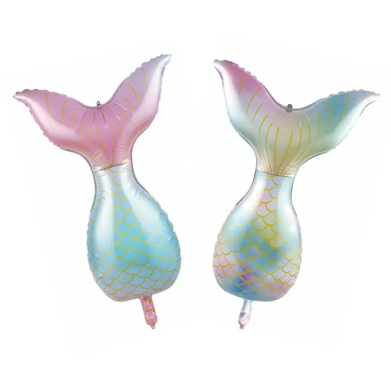 1 шт. гигантский Радужный хвост русалки фольга шары мультфильм рыбий баллоны Лето