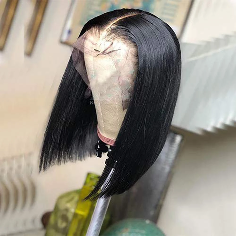 Парик из натуральных человеческих волос 10 дюймов короткий Боб натуральные