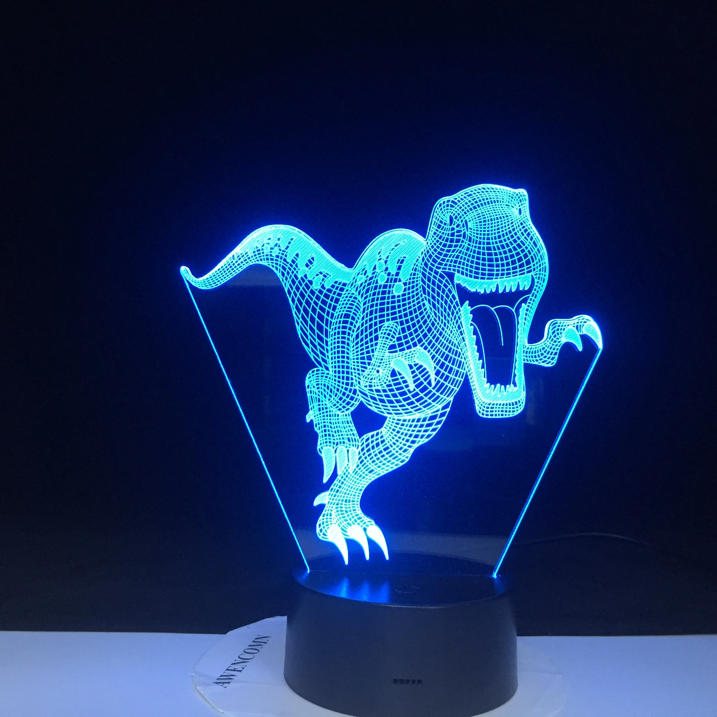 Dinosaur Visual Optical Illusion Kids Table Lighting 7 Colors Changing Light Fixtures LED 3D Night illuminator Dropshiping | Освещение