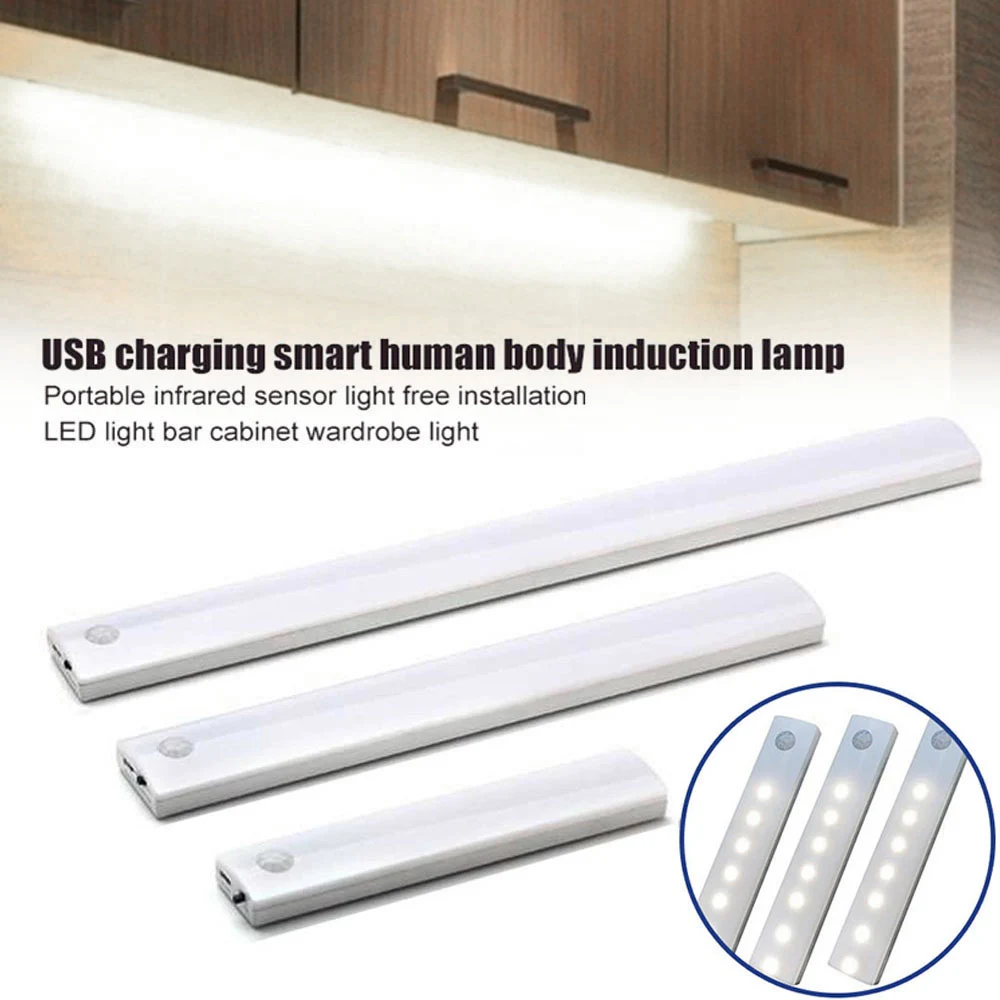 

Светодиодная лампа с пассивным инфракрасным датчиком движения, беспроводной ночсветильник для спальни, кабинета с USB, Портативный индукцио...