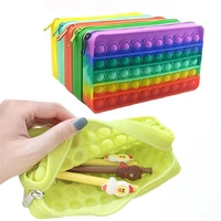 pop push bubble pencil case fidget toys kids student stationery storage bag squeeze soft anti stress toys for children gift