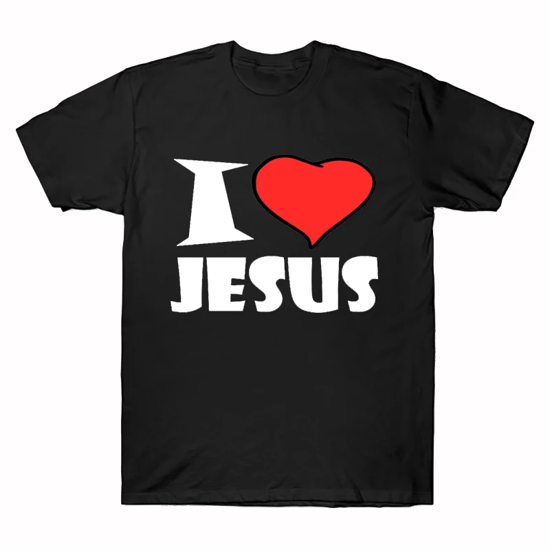 

I Love Jesus T Shirt Christian Faith Men Women Casual Cotton Tops Personalized Printing Streetwear Given for Jesus Lovers Tshirt