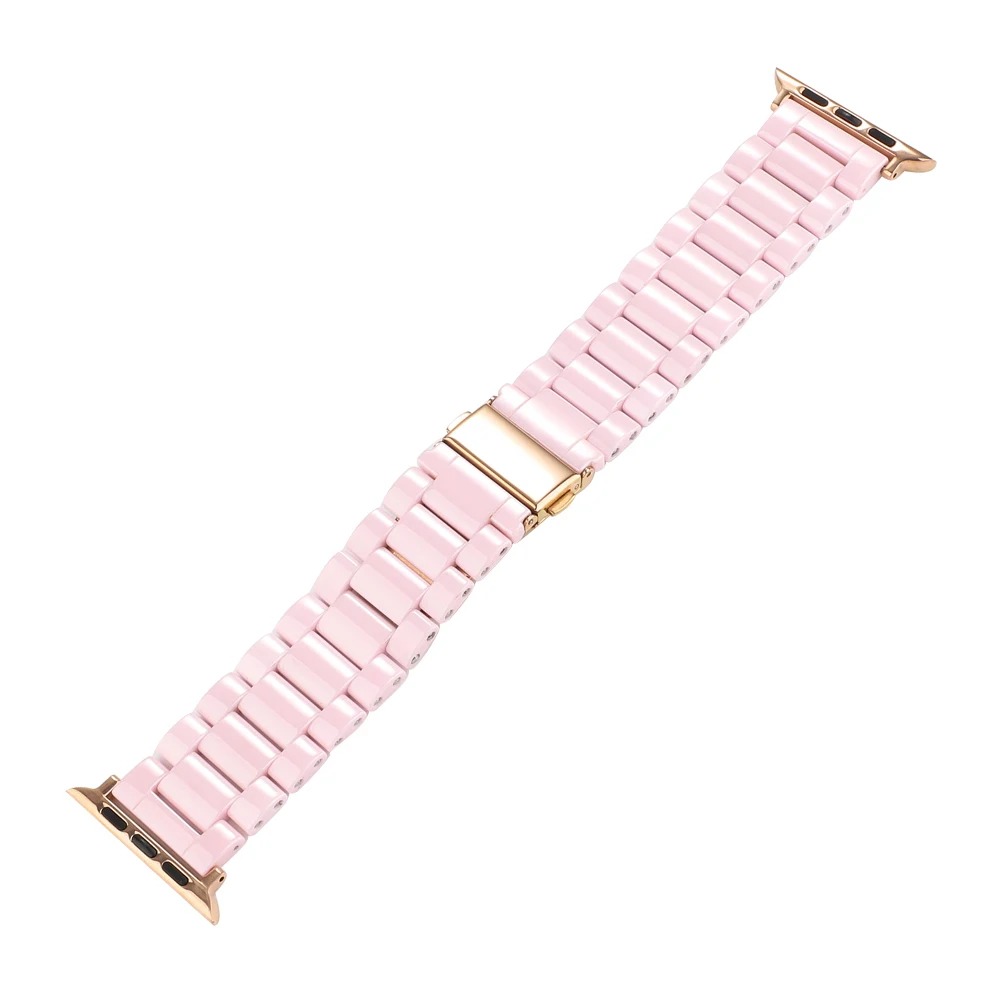 Ремешок из гладкой керамики для Apple Watch Band Series 6 5 4 3 черный/белый/розовый браслет