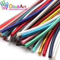 5mm 46cm soft rayon silk various materialsmultiple colors cord hollow rubber diy necklace bracelet jewelry making