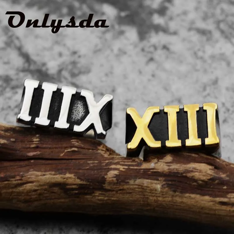Onlysda римское цифра XIII Lucky 13 римское кольцо 316L из нержавеющей стали для мужчин мальчиков крутое кольцо байкера OSR146