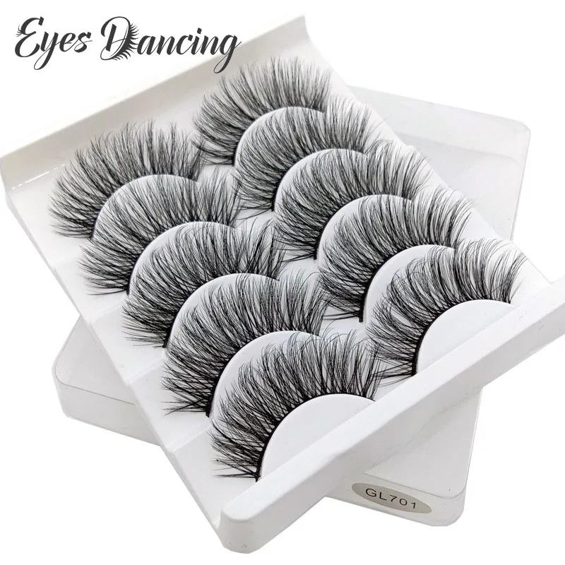 Глаза Танцы партия из 5 пар 3D толстые длинные волосы норки накладные ресницы
