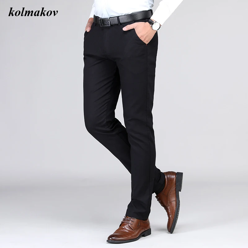 New Arrival Style Men Boutique Business Casual Pants High Quality Straight Solid Men's Fashion Leisure Trousers Size 28-36