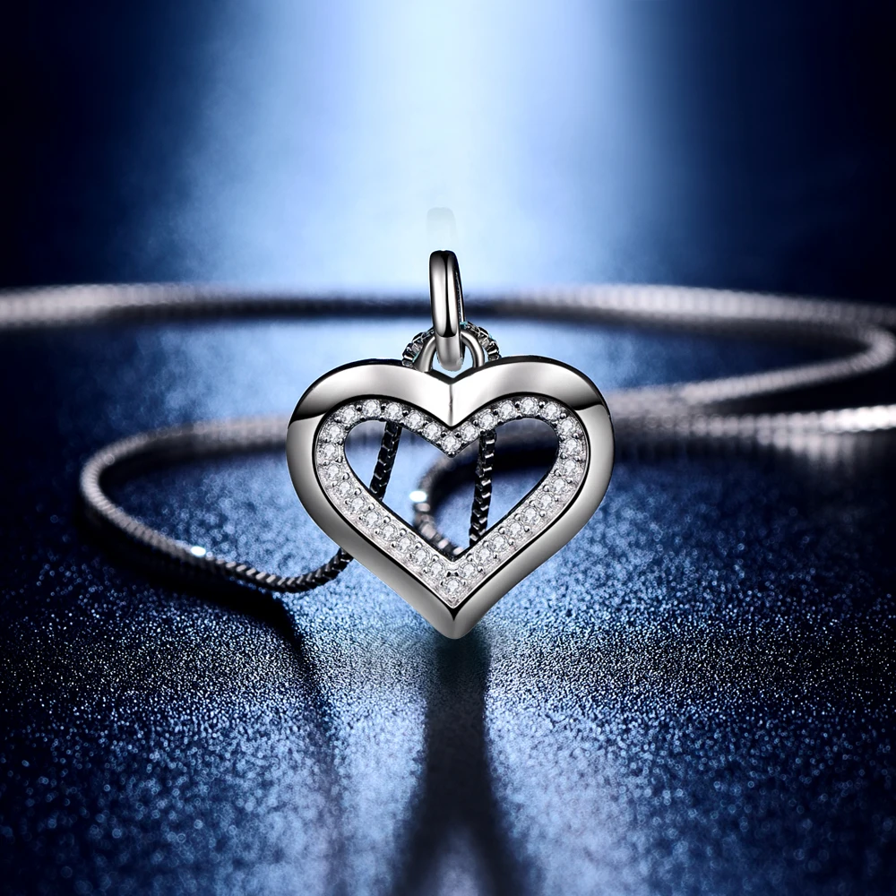 BONLAVIE 925 пробы Серебряное бриллиантовое ожерелье в форме сердца для женщин
