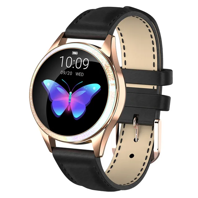 Black Женские Смарт-часы, пульсометр, IP68, водонепроницаемые, шагомер, Bluetooth, часы, напоминание о звонках, фитнес-трекер, женские Смарт-часы, Android - Цвет: Black
