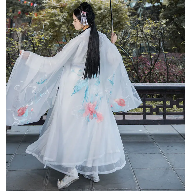 Китайский Hanfu Женская Талия-длина юбка с большими рукавами китайский стиль супер
