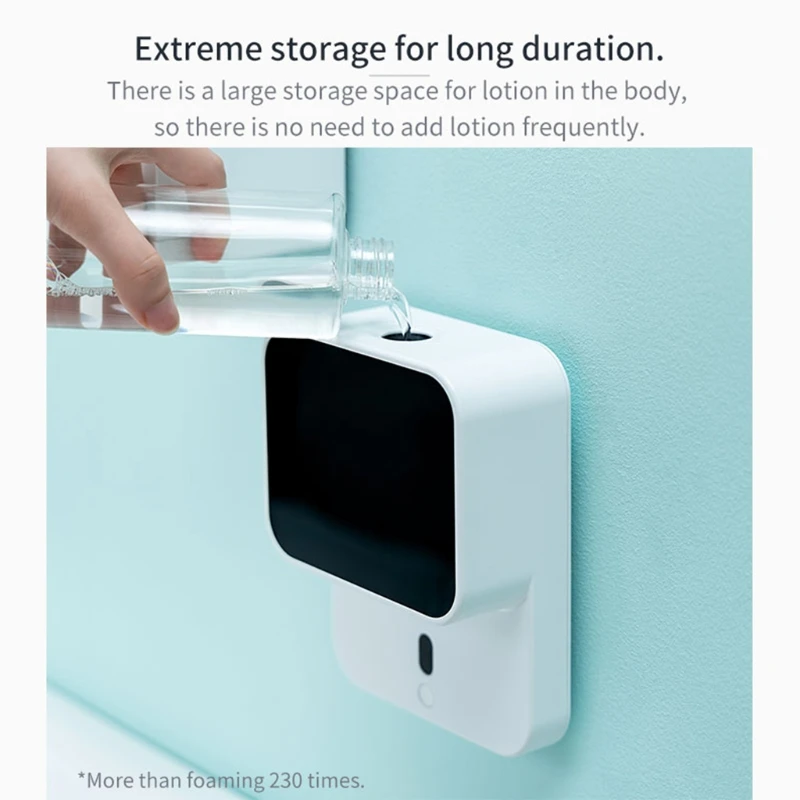 

Wall-mounted Foam Soap Dispenser Automatic Induction Smart Infrared Sensor with Indoor Thermometer