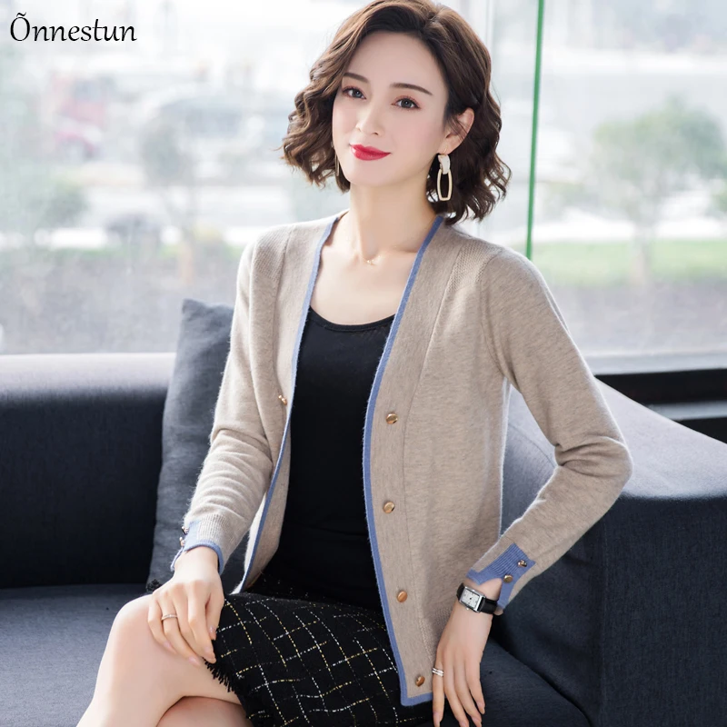 Женский Осенний однобортный Кардиган в стиле пэчворк| |