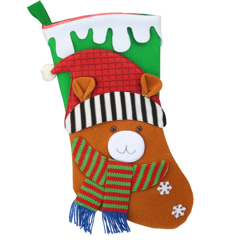 

Santa Stocking Sock Candy Bags Christmas Tree Ornamets Pendants Linen Gift Bag For Children Fireplace Hanging Decor Party Supply