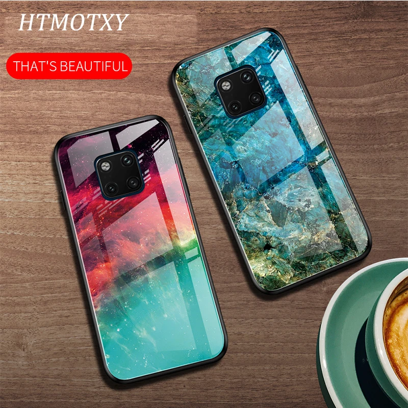 HTMOTXY Роскошный чехол для huawei P30 Pro закаленное стекло градиентный цвет P20 Lite mate 20 30