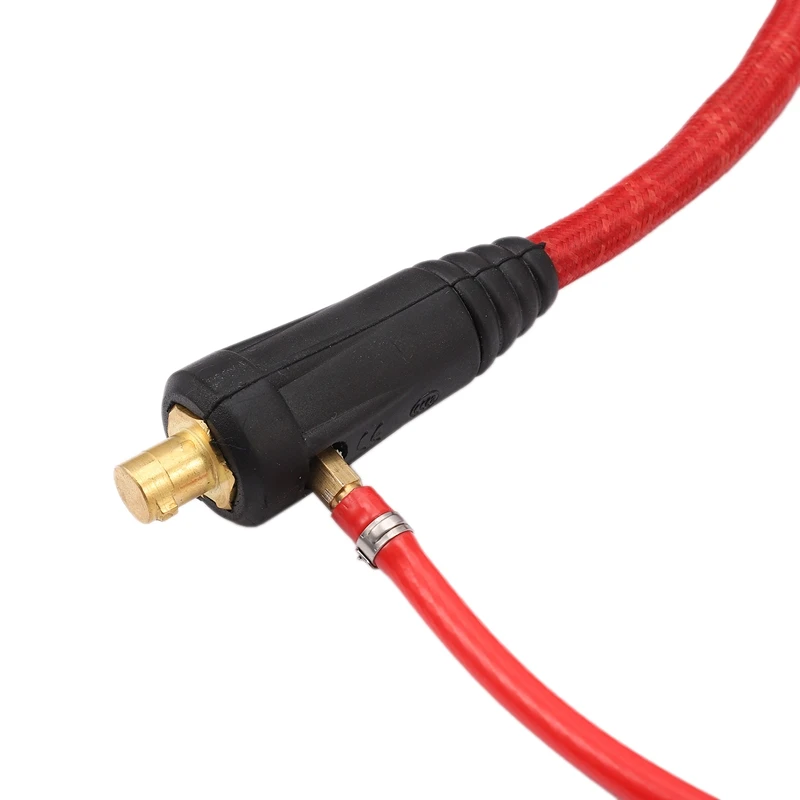 

Hot WP9F 4M Red Super Soft Hose Braided Air-Cooled Complete TIG Welding Torch 35-70 Connector