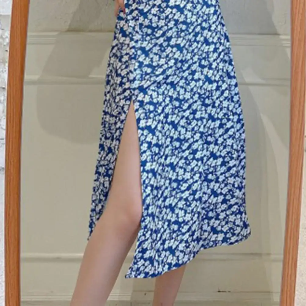 

Dresses Women 2021 Luxury Designer Printed Dresses Women Women Dress Floral Print Split Summer Short Sleeve Pleated Midi Dres