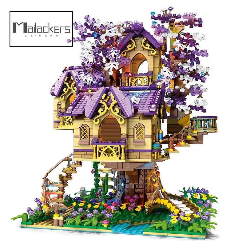 

Креативный дом-Вишневое дерево Mailackers «сделай сам», модель кирпича, строительные блоки, сборная городская архитектура, игрушки, подарки на д...