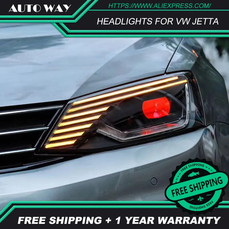 Car Styling Head Lamp case for VW Jetta 2011-2017 LED Headlights Headlight H7 D2H HID Angel Eye Bi Xenon Beam | Автомобили и