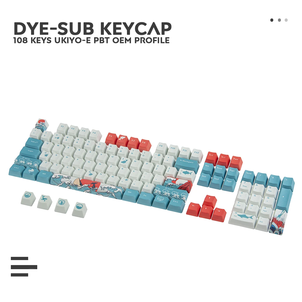 

104/87/61 Keys PBT Miami Dye-Sub/ Double Color Backlight Keycap Universal Column For Ikbc Cherry MX Annie Mechanical Keyboard