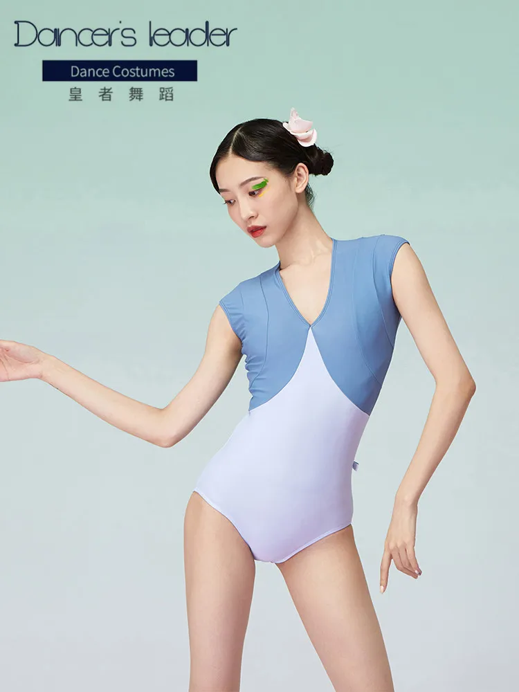 

Ballet Leotard Practice Clothes Color Matching Sexy Female Gymnastics Jumpsuit Adult High-end Competition Performance Dancewear