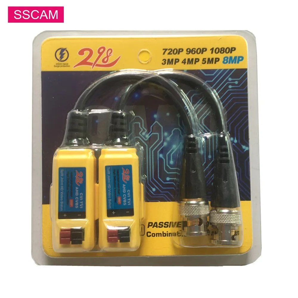 

10 Pairs 8MP Analog AHD CCTV Camera Video Balun Passive Transceivers HD AHD/CVI/TVI Twisted Video Balun Converter for HD Cameras