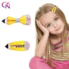 Симпатичные зажимы для волос CN, зажимы для волос Снова в школу, блестящие зажимы для волос с бантом, зажимы для волос для девочек, металлические зажимы, аксессуары для волос с бантом