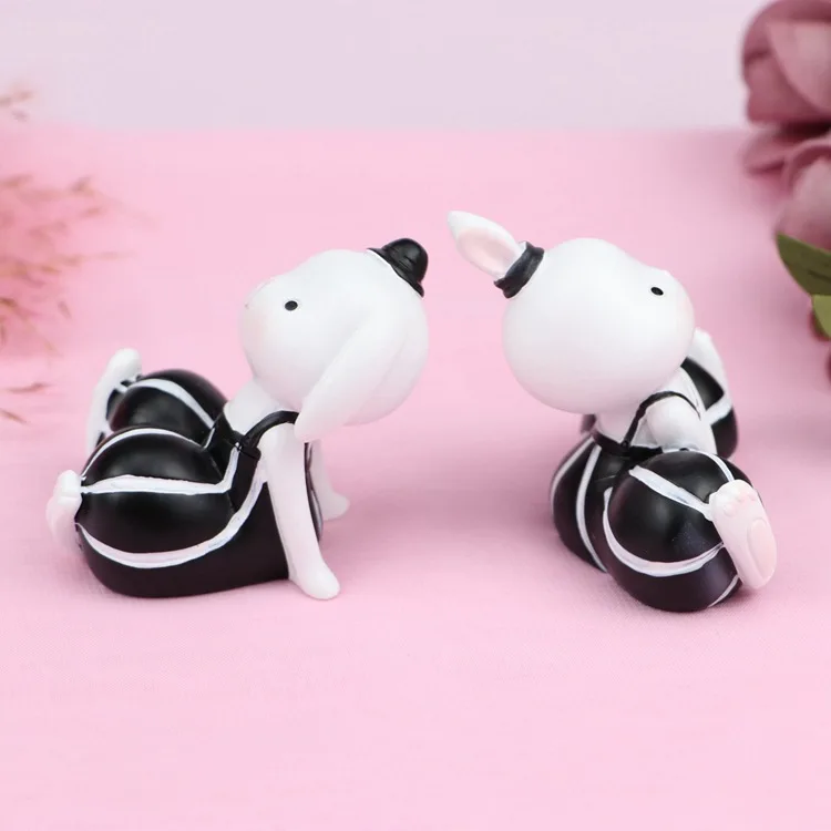 Kawaii с милым кроликом; сказочный сад, миниатюра фигурки моды стол служебный автомобиль аксессуары для украшения дома, рождественский подарок для девочек