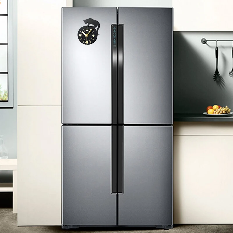 Кухонный холодильник часы кошка Мини милый котенок креативный магнит