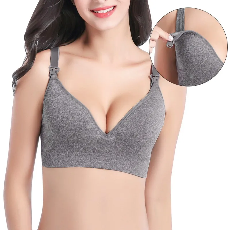 Women Seamless Solid Maternity Nursing Bra Clothings Wire Free Front Open Pregnant Breastfeeding Underwear | Мать и ребенок