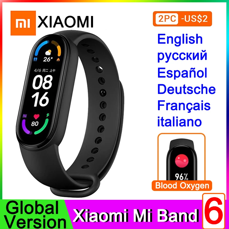 Новейший умный Браслет Xiaomi Mi Band 6 1 56 ''с большим дисплеем фитнес трекер с