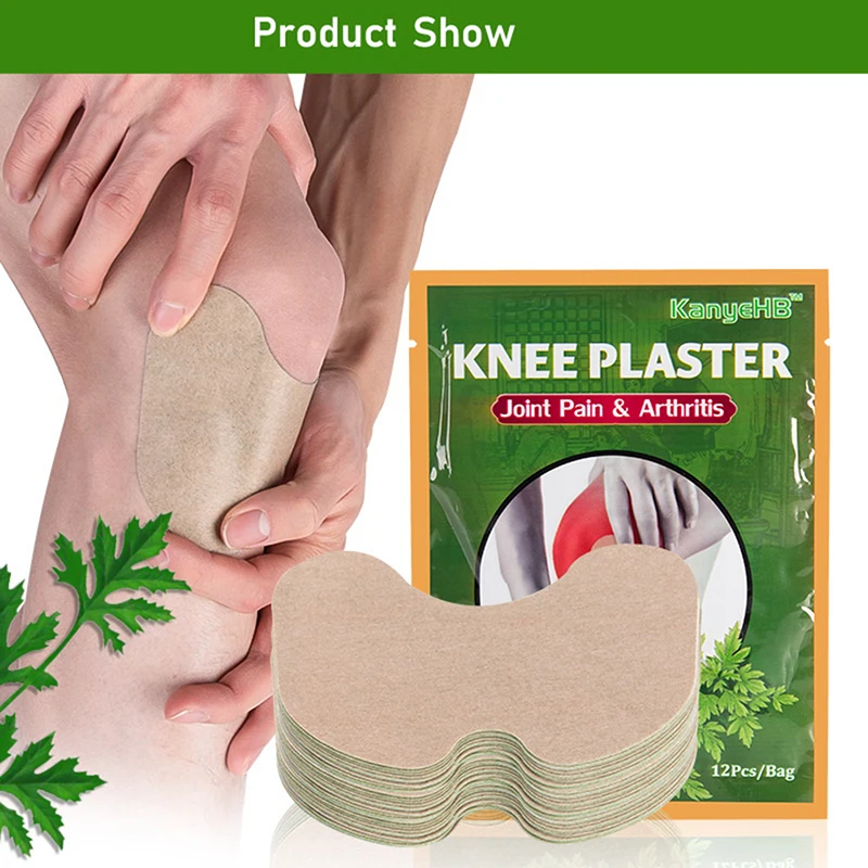 

12P Neck Knee Patch Joint Body Pain Relief Sticker Wormwood Self heating Plaster