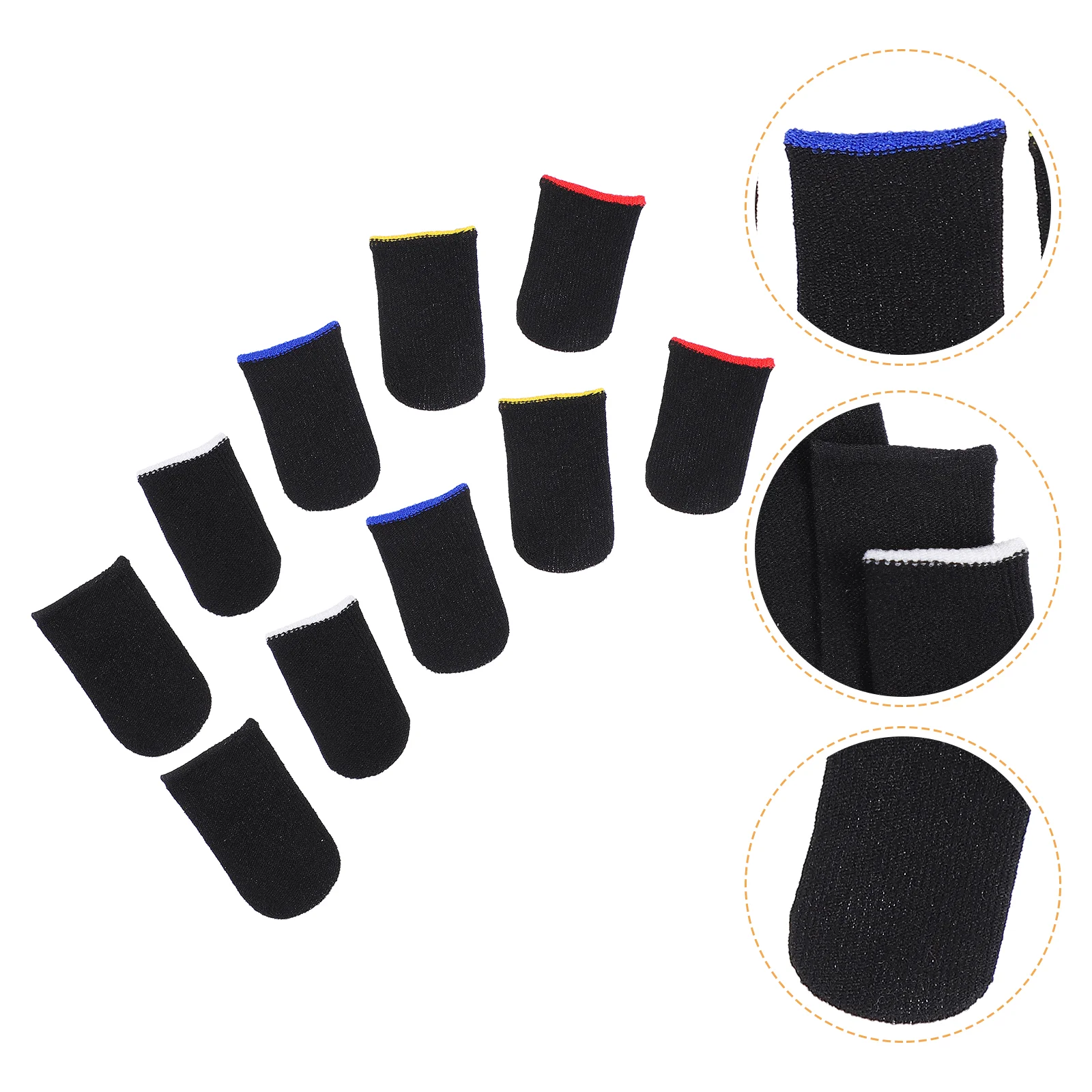 

10PCS Touch Screen Finger Cot Breathable Anti-fingerprint Phone Game Thumb Cover