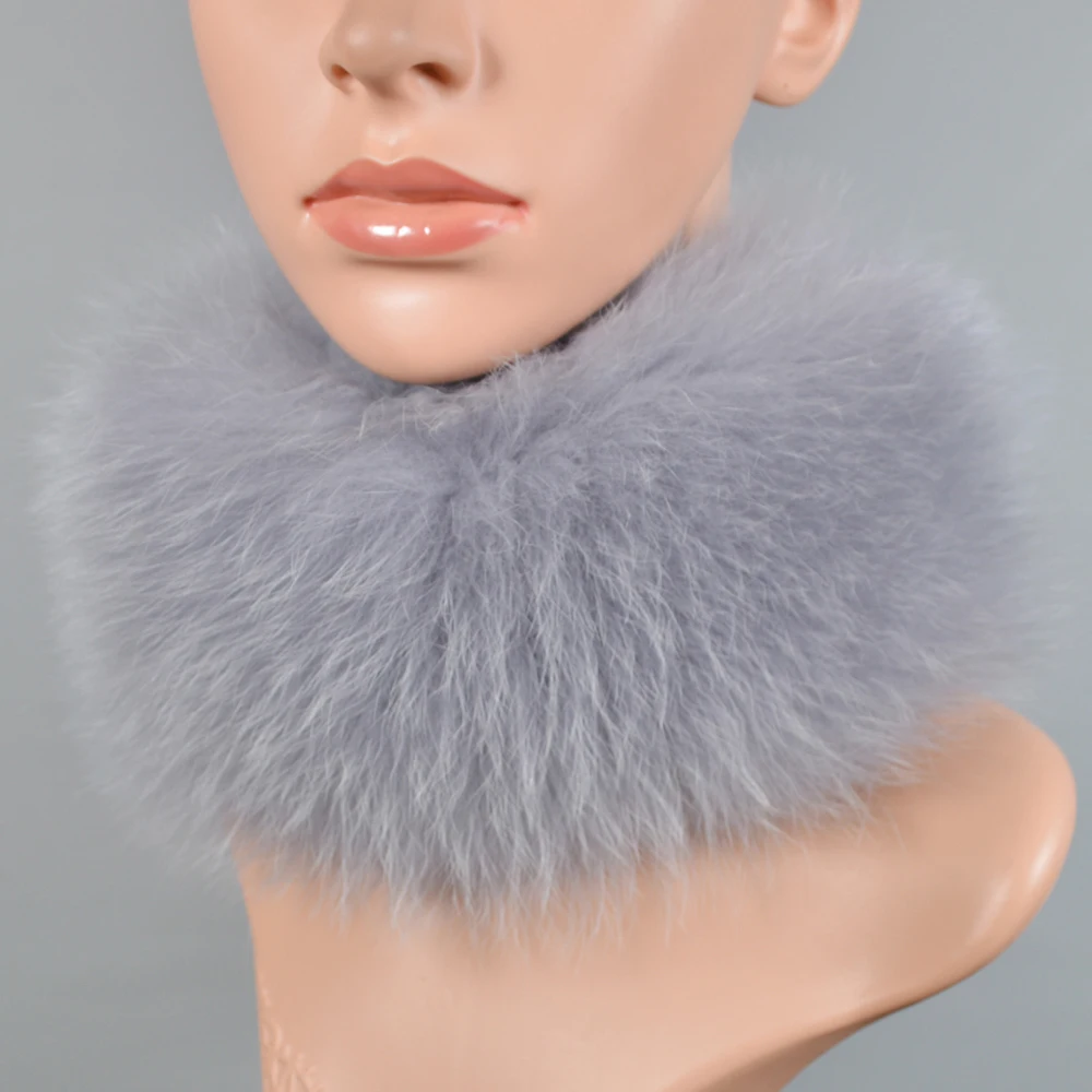 New Style Brand Women Real Fox Fur Scarf Girls Warm Knitted Good Elastic Ring Headband Natural Soft Scarves |