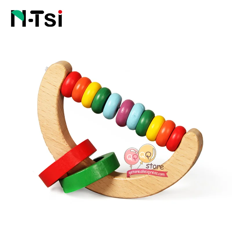 Semicircle N-Tsi деревянные детские погремушки, игра для прорезывания зубов, Детские Музыкальные Развивающие игрушки для детей, подарок для новорожденных 0-12 месяцев - Цвет: Semicircle