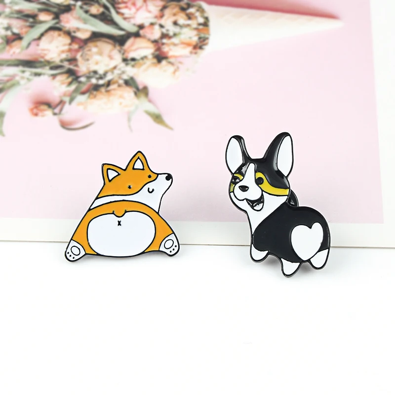 Эмалированная брошь высокого качества в виде забавного щенка креативная