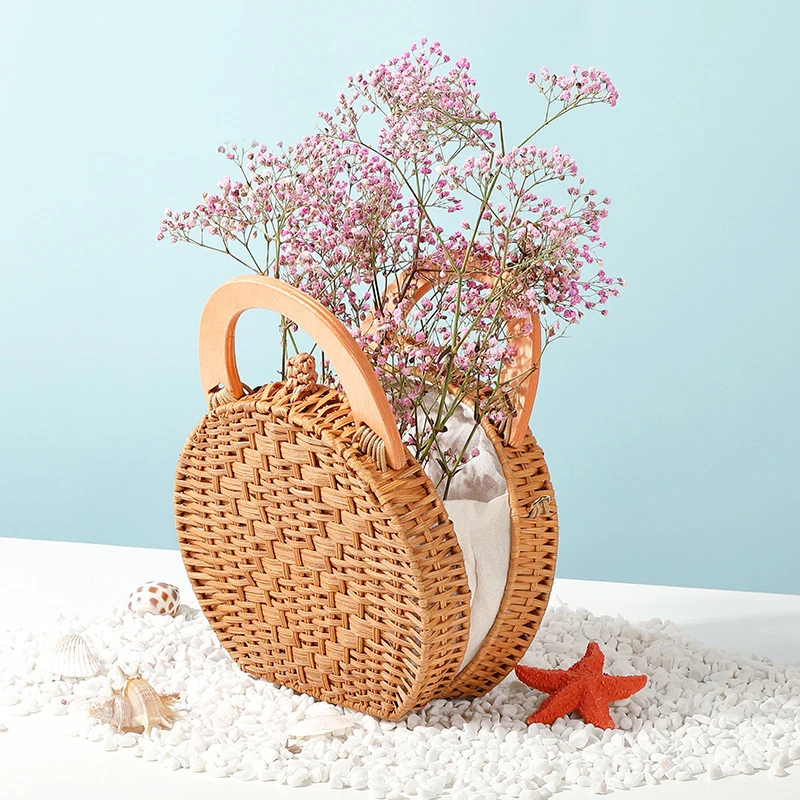 

TangDe 2019 модные летние женские соломы ротанга сумки пляжная сумка