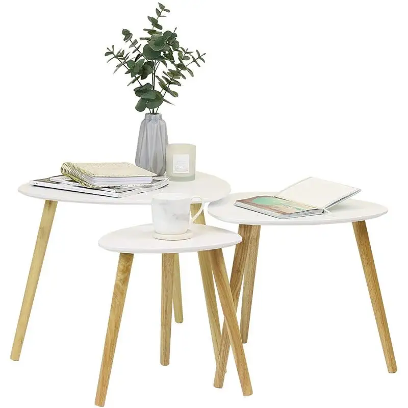 

Кофейный столик в скандинавском стиле 3 шт., простые неправильной формы, овальный, современный, для дома, гостиной, офиса, белый, маленький, ча...