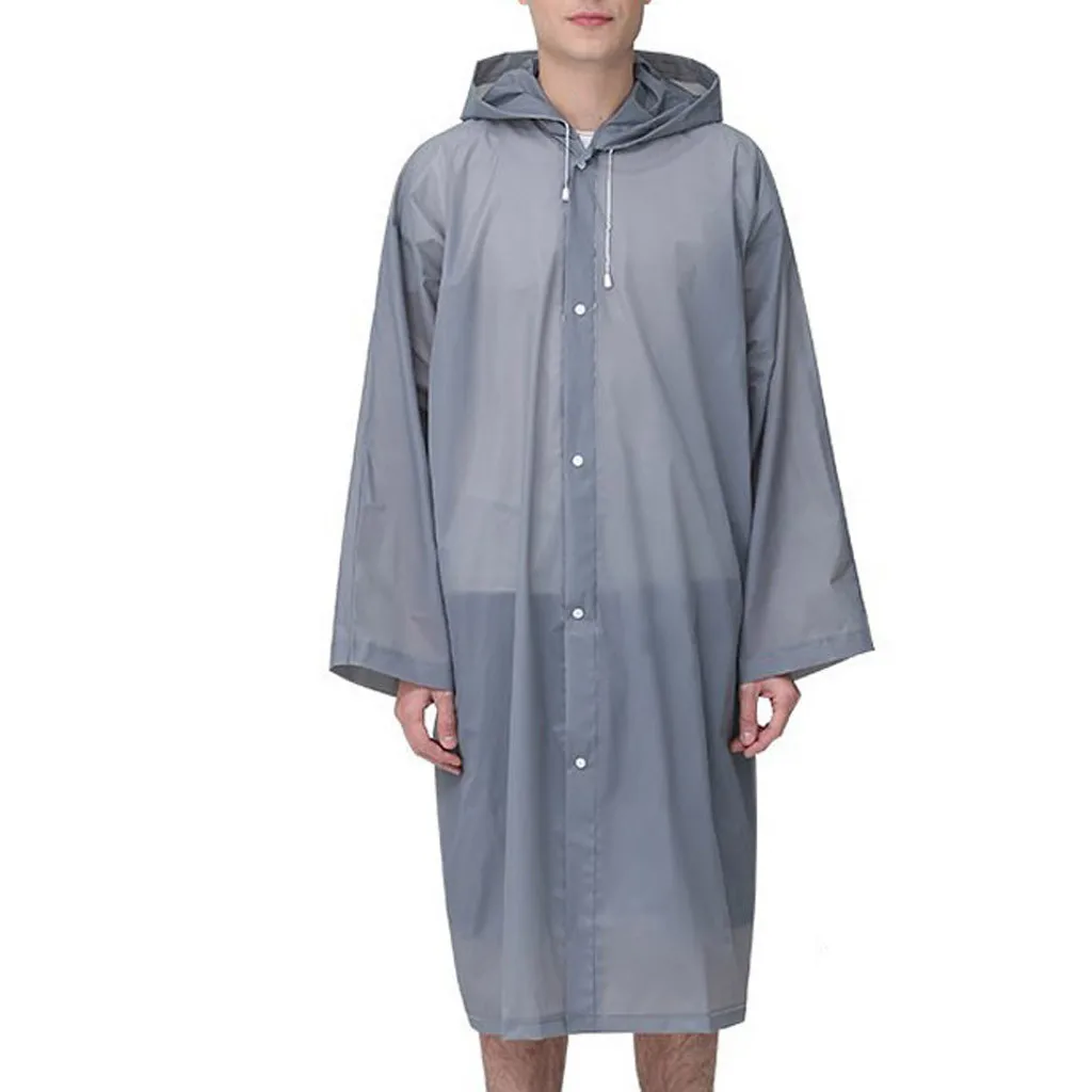 

Unisex Outdoor Travel Fashion Adult Raincoat Thick Transparent EVC Raincoat Transparent Camping Waterproof Rainwear
