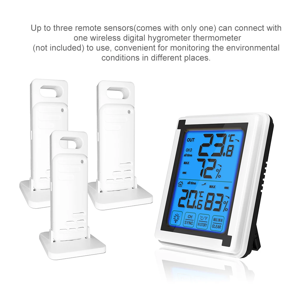 Бесшумный Дистанционный датчик температуры без проводов цифровой гигрометр и