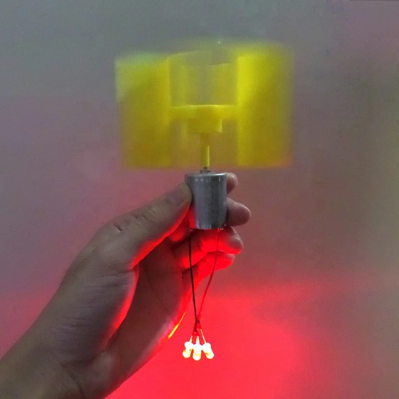 Мини-генератор ветряной турбины мини-двигатель с лезвием и светодиодной