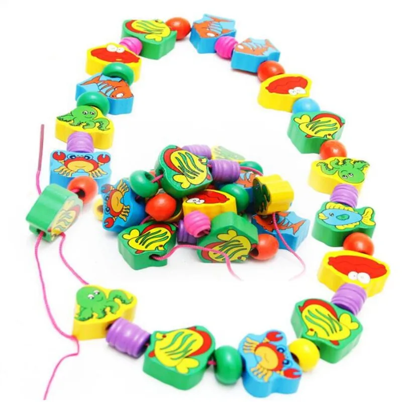 Деревянные материалы Монтессори для детей игрушки 56 шт фрукты и 63 пищевая цепь