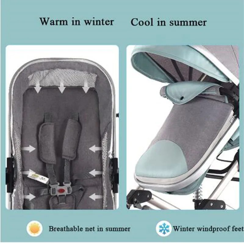 

Baby Stroller 3 in 1 Lightweight Stroller Baby Car High Landscape Stroller Baby Pram Strollers For 0-36 Months Baby Trolley