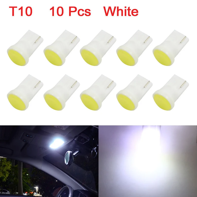 

10X салона светодиодный T10 COB W5W лицензии на танкетке инструменты для дверцы боковая лампа