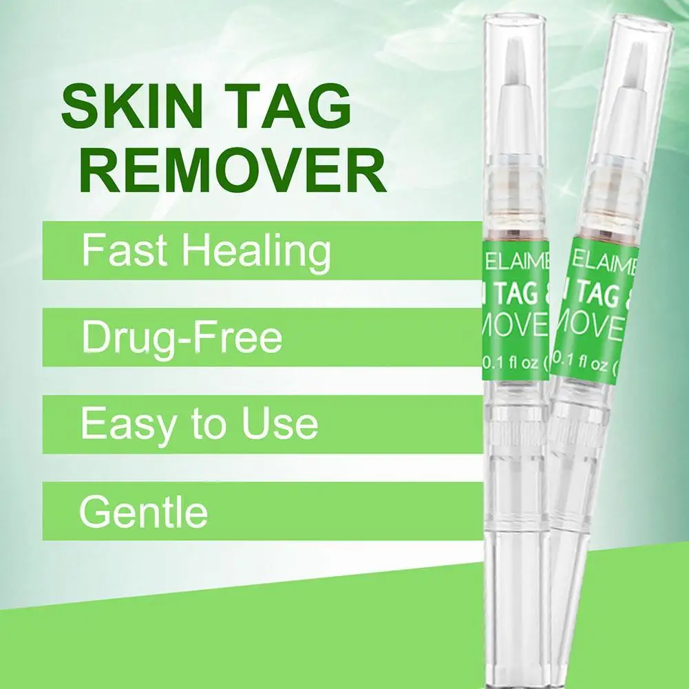 

3mlx2 Clear Moles & Tag Wiper Wipeoff Tags & Moles Remover Removal Wart Treatment Wart Genital Liquid Pen Q2A5