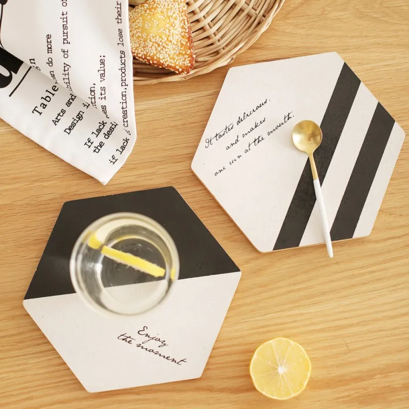 

Hexagonal Placemat Cork Coaster Insulation Mat Cup Pot Pad Heat-insulated Bowl Placemat Hexagonal Cork Pot Mat Insulation Pad