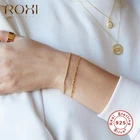 ROXI минимализм звено цепи браслеты из нержавеющей стали для женщин золотые браслеты для девушек 925 стерлингового серебра браслет ювелирные изделия Bransoletka чехол для телефона на руку