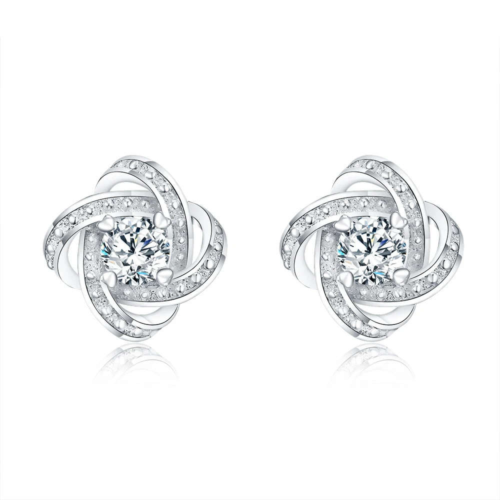 

Женские серьги из серебра 925 пробы, с фианитами